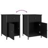 vidaXL Bedside Cabinet Set of 2 Black Engineered wood, iron Medium