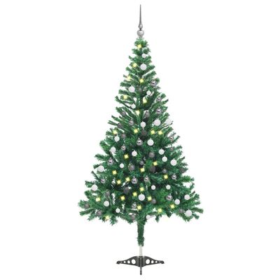 vidaXL Artificial Pre-lit Christmas Tree with Ball Set 47.2" 230 Branches