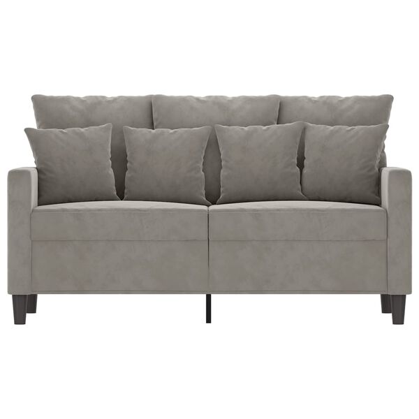 vidaXL 2-Seater Sofa Light Gray 47.2" Velvet
