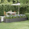 vidaXL Garden Raised Bed Grey Powder-coated steel 98.0 x 39.4 x 14.2 in