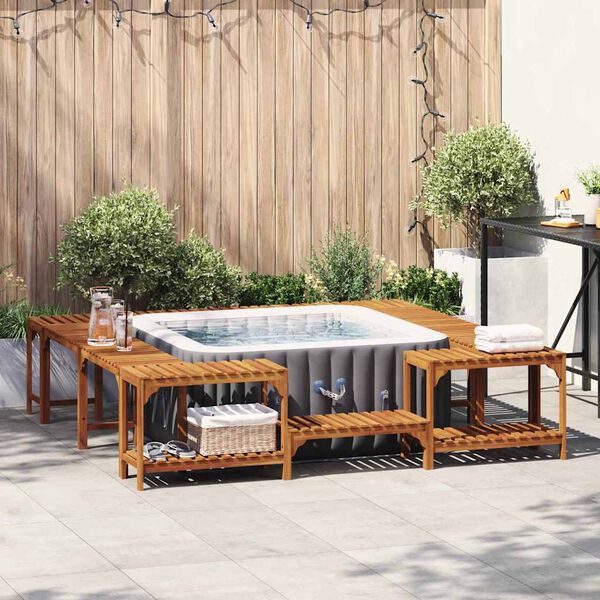 vidaXL Square Outdoor Hot Tub Enclosure Brown 230 x 230 cm