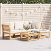 vidaXL Garden Lounge Set Solid acacia wood, Cream white cushions