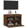 vidaXL TV Wall Cabinet Brown Oak Engineered wood 23.6 x 11.8 x 15.7 in