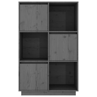 vidaXL Highboard Gray 29.1"x13.8"x46.1" Solid Wood Pine
