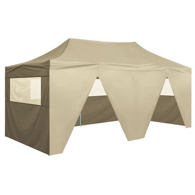 vidaXL Professional Folding Party Tent with 4 Sidewalls 9.8'x19.7' Steel Cream