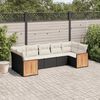 vidaXL Garden Sofa Set Black PE Rattan Large Adjustable Feet