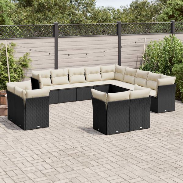vidaXL Garden Sofa Set Black