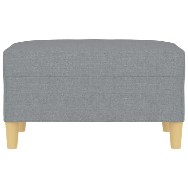 vidaXL Footstool Light grey 100% polyester fabric, plywood, foam