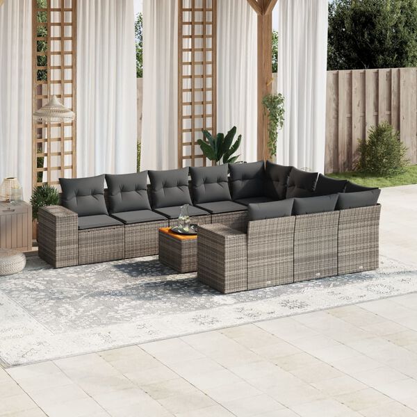 vidaXL Garden Sofa Set Grey