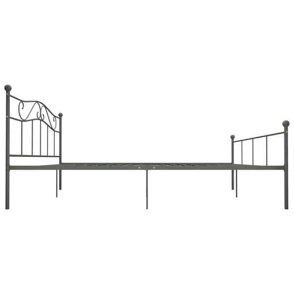 vidaXL Bed Frame Gray Metal Super King Simple Bed Frame Rectangular