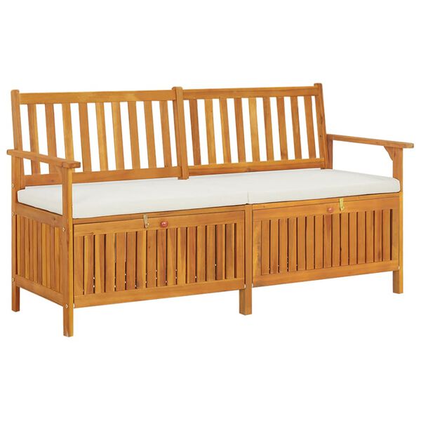 vidaXL Bench Brown Solid Acacia wood, 100% polyester Medium