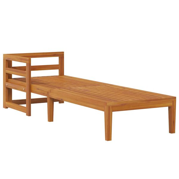 vidaXL Sun Lounger with 1 Armrest Dark Gray Solid Acacia Wood