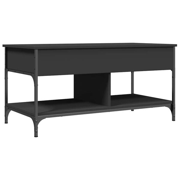 vidaXL Coffee Table Black Engineered wood and Metal Standard