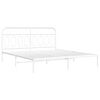 vidaXL Bed Frame White Steel Full Bed Frame Rectangular Modern