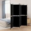 vidaXL 4-Panel Room Divider Black 78.7"x70.9" Fabric