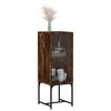 vidaXL Side Cabinet Smoked oak Engineered wood with glass and steel Medium