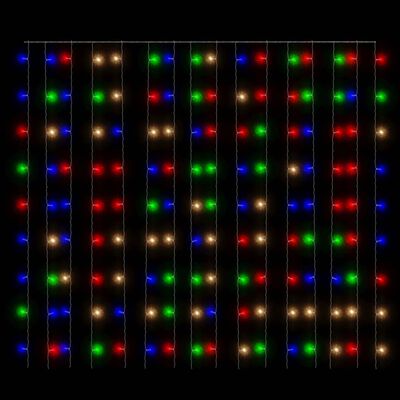 vidaXL LED Curtain Fairy Lights 9.8'x9.8' 300 LED Colorful 8 Function