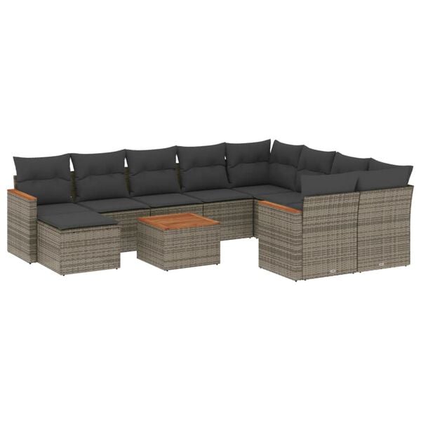 vidaXL Garden Sofa Set Grey