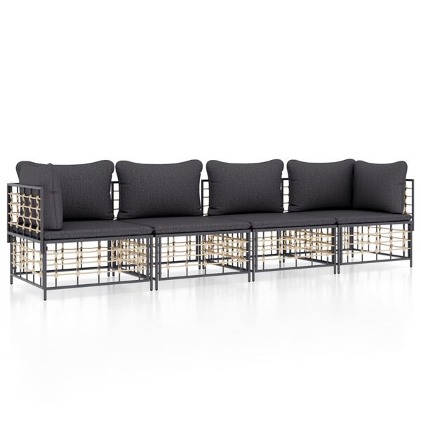 vidaXL Garden Lounge Set Dark Gray