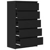 vidaXL Drawer Cabinet Black Engineered Wood Medium Drawer Cabinet