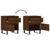 vidaXL Bedside Cabinet Set of 2 Brown oak Engineered Wood, Metal