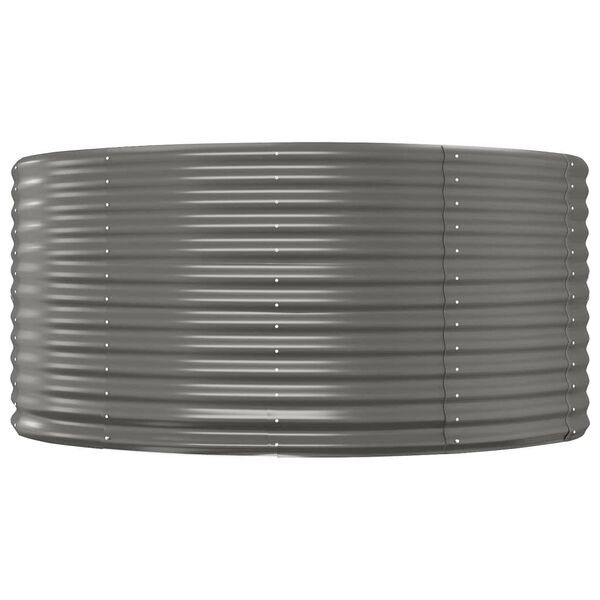 vidaXL Garden Raised Bed Grey Powder-coated steel Large Durable