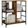 vidaXL Bookshelf Smoked oak Engineered wood and steel Medium Bookshelf