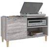 vidaXL Record Cabinet Grey Sonoma Engineered wood, Solid eucalyptus wood