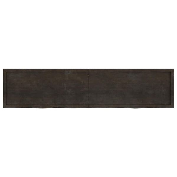 vidaXL Bathroom Countertop Dark Brown 86.6 x 19.7 x (0.8-2.4) " Treated Solid Wood