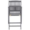 vidaXL Outdoor Chair Set of 6 Grey Solid Acacia wood Standard Foldable