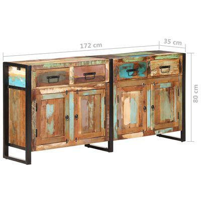 vidaXL Sideboard 67.7"x13.8"x31.5" Solid Reclaimed Wood