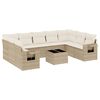 vidaXL Garden Sofa Set Beige PE Rattan Large Modular Garden Sofa Set