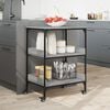 vidaXL Kitchen Trolley Gray Sonoma 23.6"x16.1"x31.7" Engineered Wood