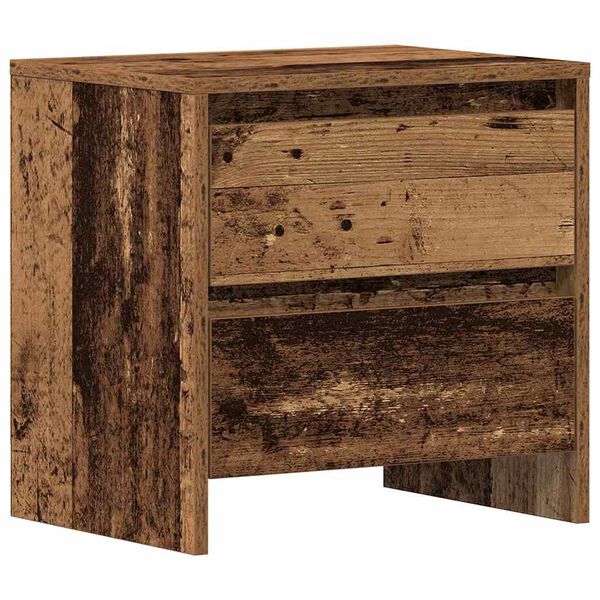 vidaXL Bedside Cabinet with Drawer Old Wood 17.72 x 13.39 x 17.52 in