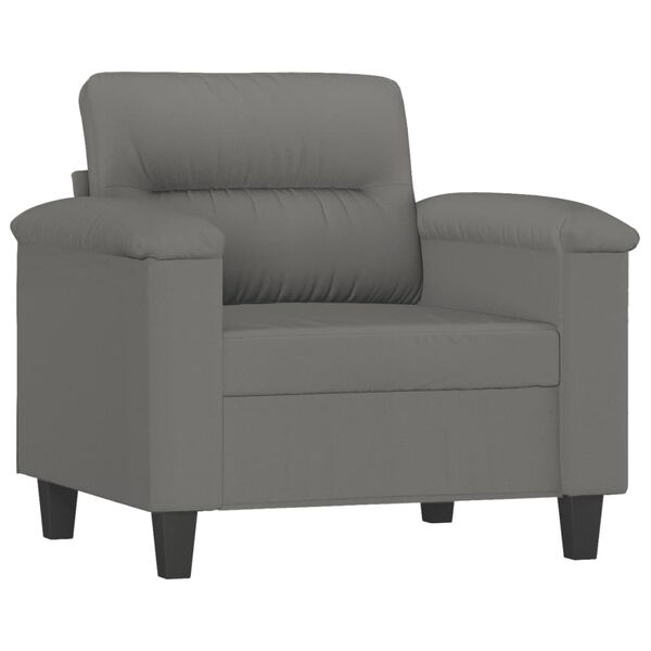 vidaXL Sofa Set Dark grey Microfiber fabric, metal, textilene, plywood