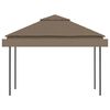 vidaXL Gazebo with Double Extending Roofs 9.8'x9.8'x9' Taupe 0.6 oz/ft²