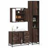 vidaXL Bathroom Furniture Set Brown Oak Engineered Wood, Metal, Glass