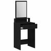 vidaXL Dressing Table with Drawer Black Oak 19.69 x 16.14 x 55.12 in