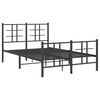 vidaXL Bed Frame Black Powder-coated Steel Small Double Bed Frame