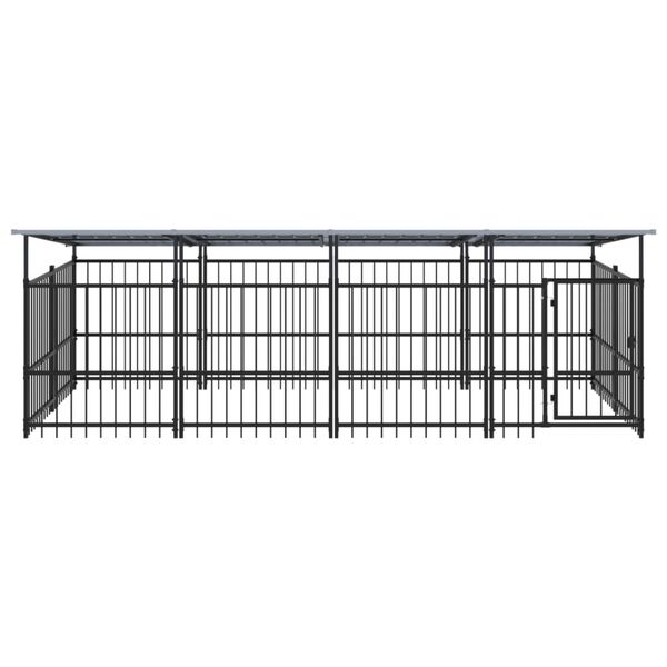 vidaXL Dog Kennel Black Powder-coated steel 80.8 sq ft Durable