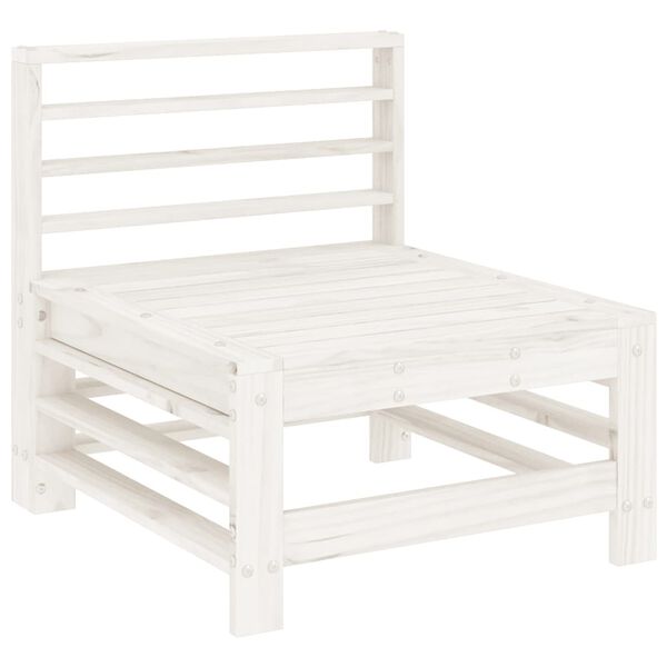 vidaXL Garden Lounge Set White Solid Pine Wood Large Modular