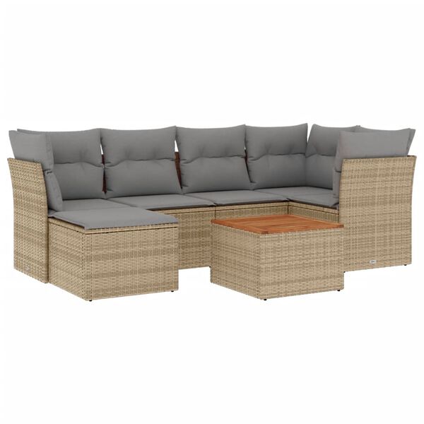 vidaXL Garden Sofa Set Mix Beige