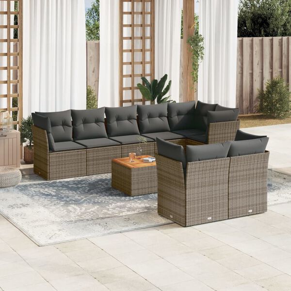 vidaXL Garden Sofa Set Grey