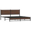 vidaXL Bed Frame Brown oak Steel 63 x 79 in Bed Frame Rectangular