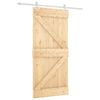 vidaXL Sliding Door with Hardware Set 37.4x82.7" Solid Wood Pine