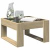 vidaXL Coffee Table Sonoma oak Engineered wood, glass Medium Lights
