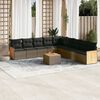 vidaXL Garden Sofa Set Grey PE rattan Large Adjustable Feet