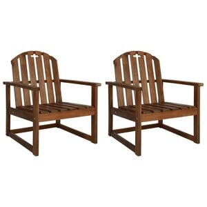 vidaXL Garden Chair Set of 2 Wooden brown Solid Acacia wood Medium