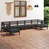 vidaXL Garden Lounge Set Black Solid Pine Wood Medium Modular