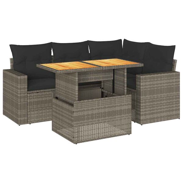 vidaXL Garden Sofa Set Grey